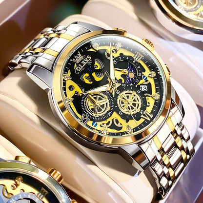 OLEVS Men's Watches Brand Luxury Original Waterproof Quartz Gold Style