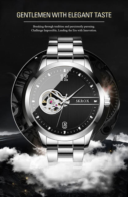 SKROX Original Luxury Brand Waterproof Tourbillon Automatic Clock