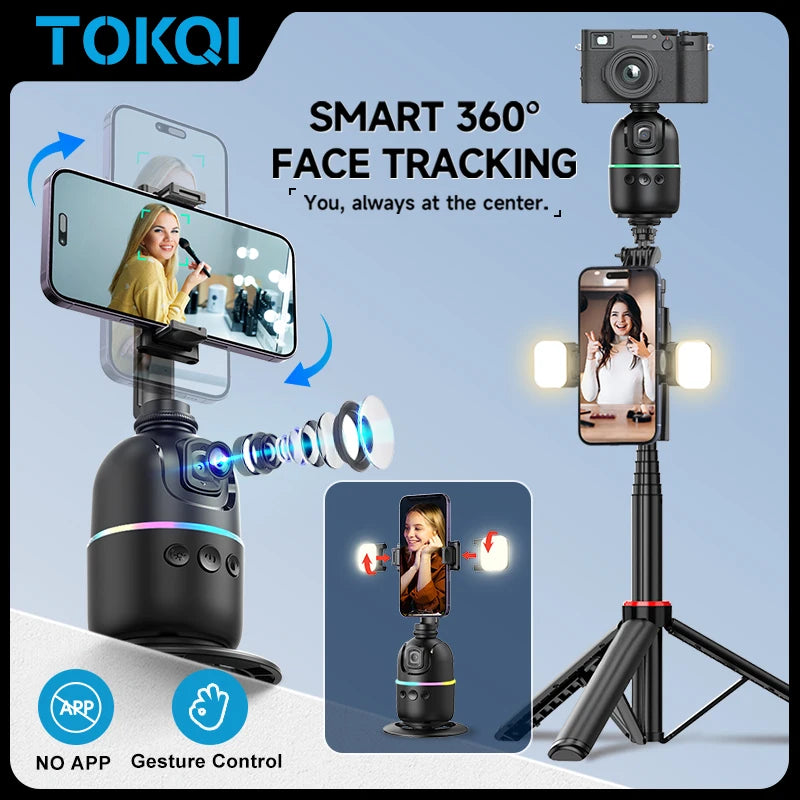 Auto Face Tracking Gimbal AI Smart 360° Rotation Desktop Phone Holder