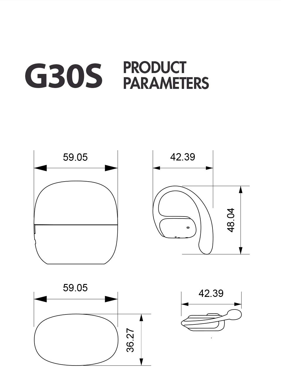 Sanag G30S Earphone Bluetooth 5.3 Wireless Bluetooth Headset OWS Air Conduction Earphones
