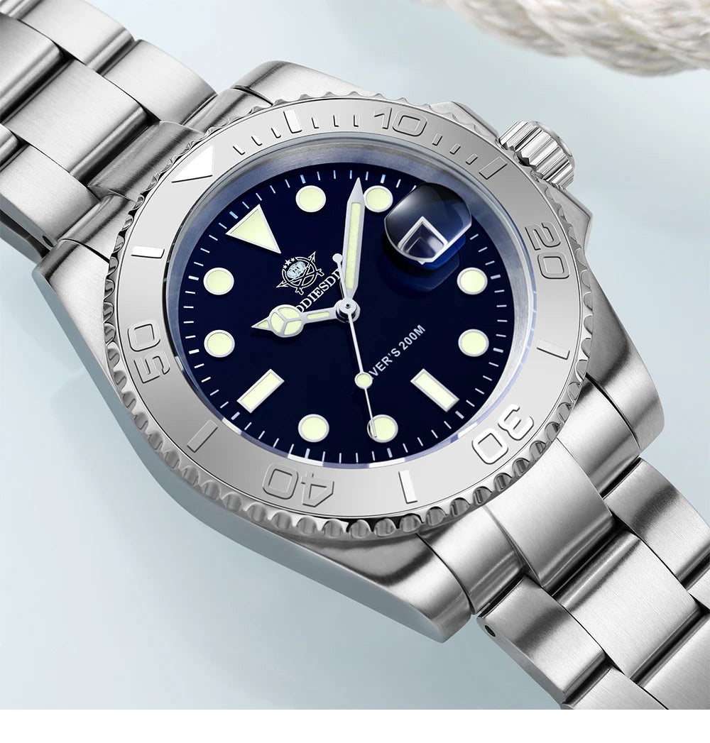 ADDIESDIVE Luxurious Watch Waterproof Stainless Steel Men Watches