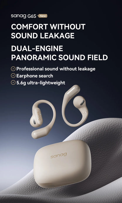 Sanag G6S Open Ear Bluetooth Earphone Ear Hook OWS Wireless Headphone HiFi Sound Earbuds for Sport
