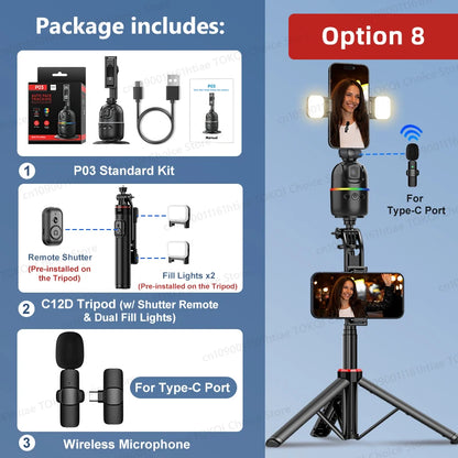 Auto Face Tracking Gimbal AI Smart 360° Rotation Desktop Phone Holder