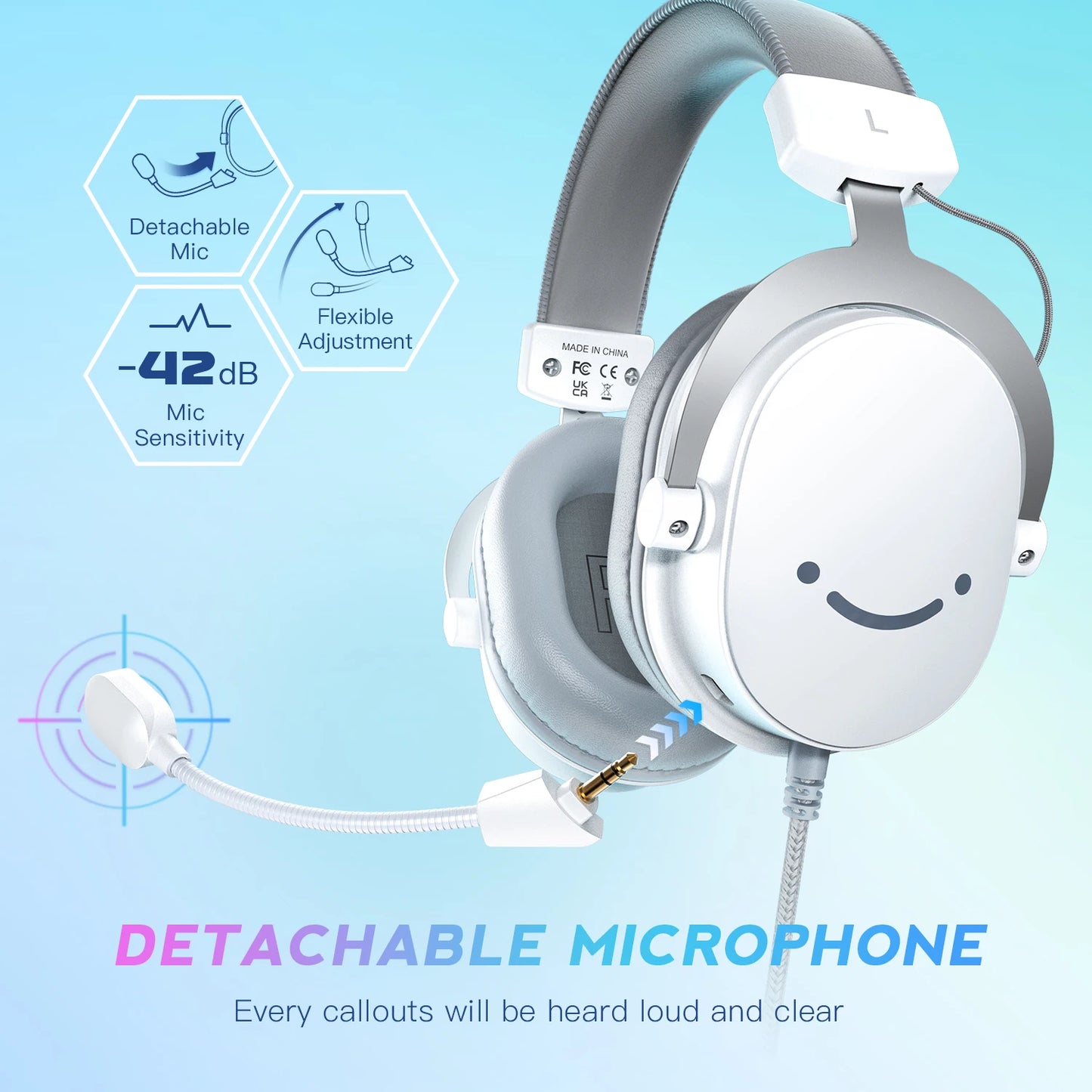 FIFINE USB Gaming Headset with 7.1 Surround Sound/3.5mm Jack Headphone for PC PS4/5 Xbox Ampligame H9W