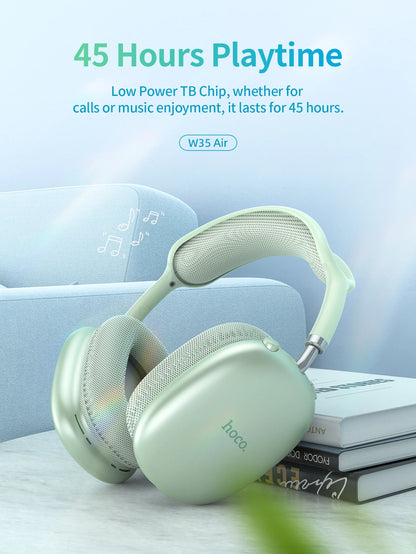 HOCO W35 Air Upgrade Wireless Bluetooth 5.3 Music Headphone Mic Driver 45H