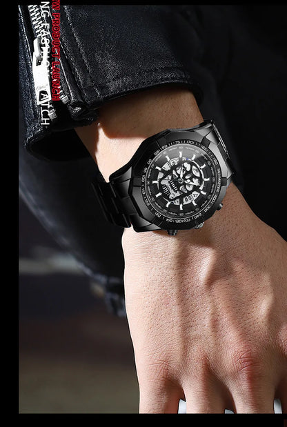 Mens Watch Quartz Top Luxury Stainless Steel Wristwatch