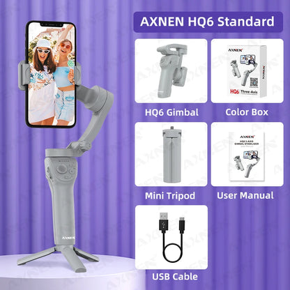 3 Axis Handheld Gimbal Stabilizer for Smartphone with Fill Light for iPhone Android