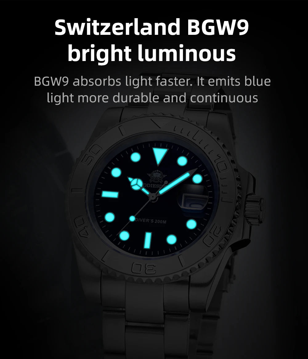 ADDIESDIVE Luxurious Watch Waterproof Stainless Steel Men Watches