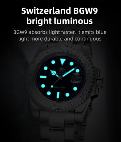 ADDIESDIVE Luxurious Watch Waterproof Stainless Steel Men Watches
