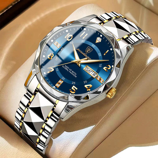 POEDAGAR Luxury Men Quartz Watch Waterproof Luminous Wristwatch Stainless Steel Men's Watches