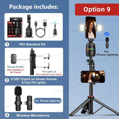Auto Face Tracking Gimbal AI Smart 360° Rotation Desktop Phone Holder
