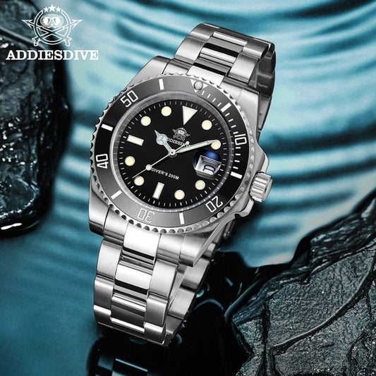 Addiesdive Stainless Steel Watch Men's European and American Business Watch