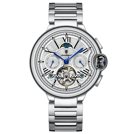 Luxury Man Watch Waterproof Date Week Stainless Steel Men's Watches