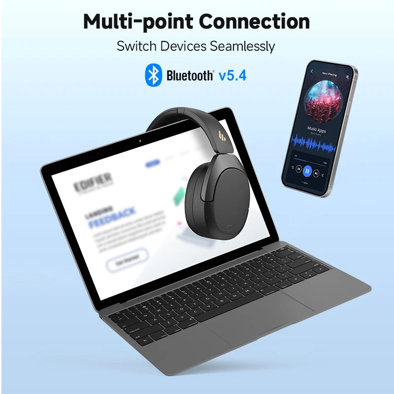 Edifier W830NB Wireless Headphones Bluetooth 5.4 Active Noise Cancelling Hi-Res Over-Ear Headset