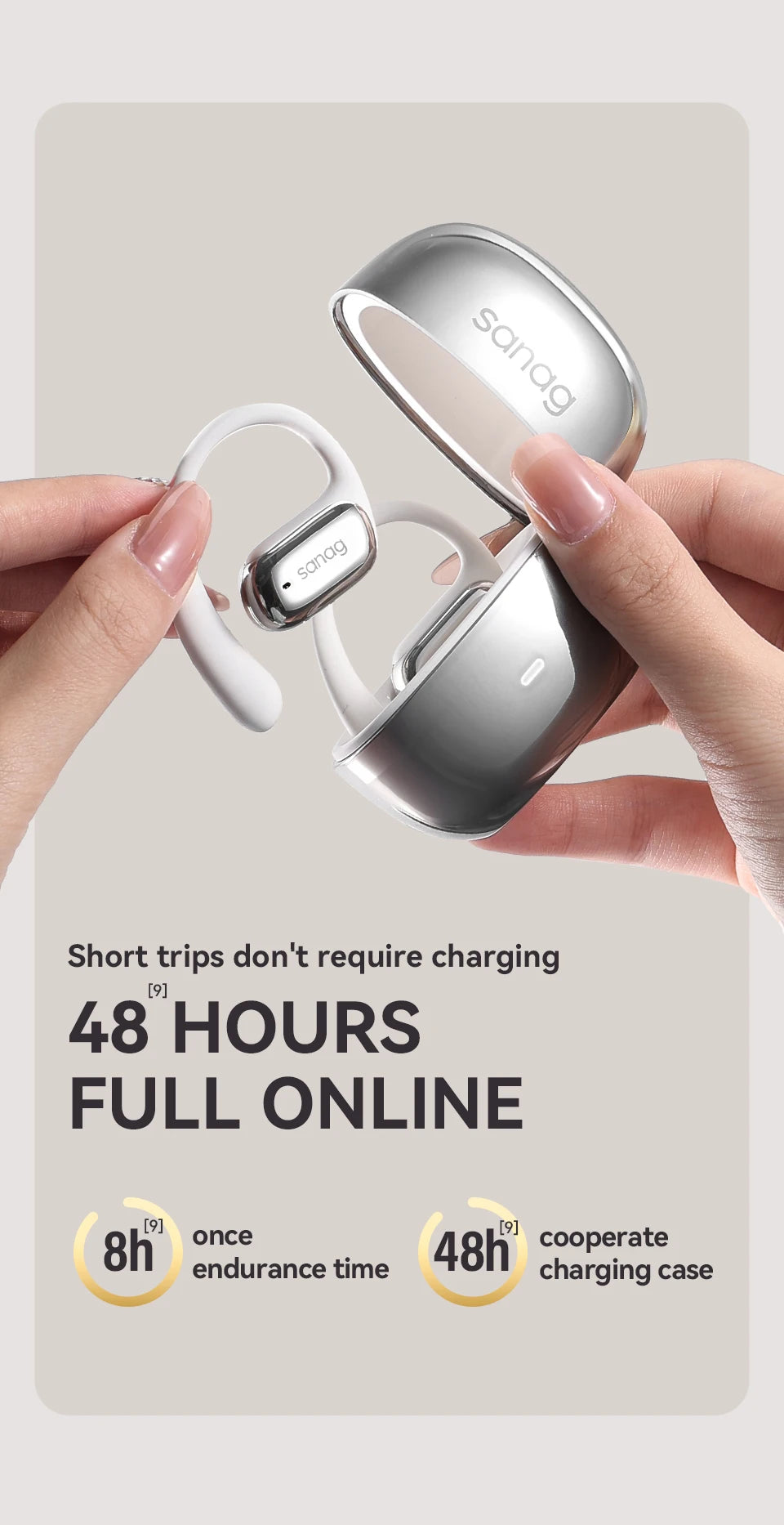 Sanag G30S Earphone Bluetooth 5.3 Wireless Bluetooth Headset OWS Air Conduction Earphones