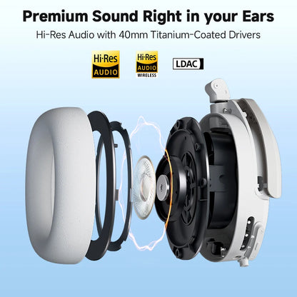 Edifier W830NB Wireless Headphones Bluetooth 5.4 Active Noise Cancelling Hi-Res Over-Ear Headset
