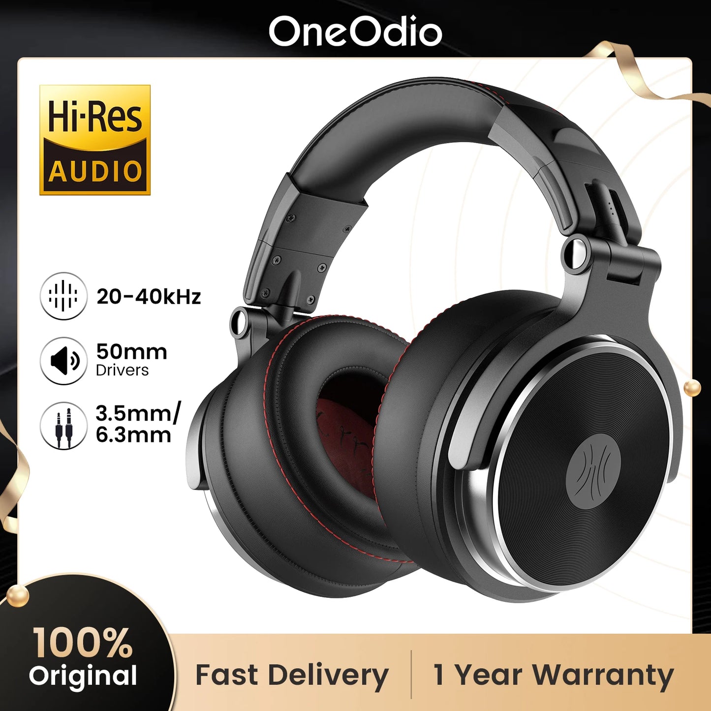 Oneodio Pro-50 Wired Headphones with Hi-Res 50mm Drivers Music Headphone with Comfort Ear Pad