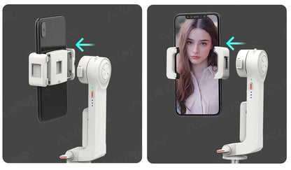 AXNEN A10 Handheld Gimbal Smartphone Stabilizer with Fill Light Extension for iPhone Samsung