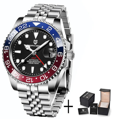 PAGANI DESIGN Luxury Men Sapphire Glass Stainless Steel  Waterproof