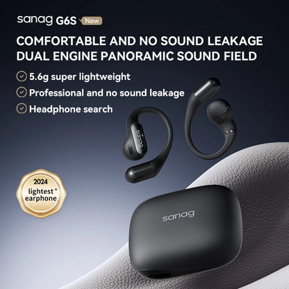 Sanag G6S Open Ear Bluetooth Earphone Ear Hook OWS Wireless Headphone HiFi Sound Earbuds for Sport