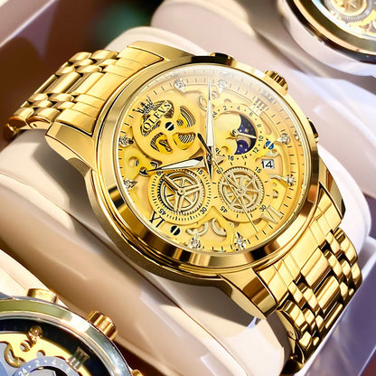 OLEVS Men's Watches Brand Luxury Original Waterproof Quartz Gold Style