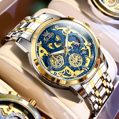 OLEVS Men's Watches Brand Luxury Original Waterproof Quartz Gold Style