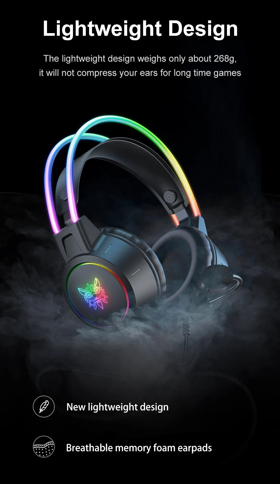 ONIKUMA X15 Pro Over-Ear Headphones Gaming Headset Wired Cancelling Earphones