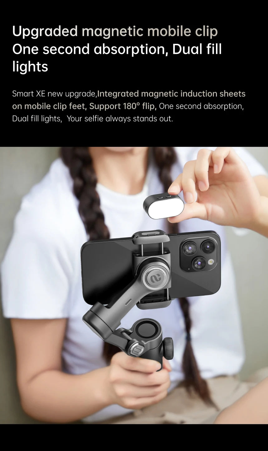 AOCHUAN 3-Axis Handheld Gimbal Stabilizer for Smartphone Face Tracking Tiktok Vlog Smart XE