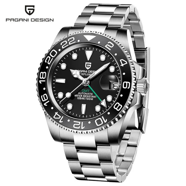 PAGANI DESIGN Luxury Men Sapphire Glass Stainless Steel  Waterproof