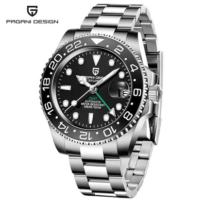 PAGANI DESIGN Luxury Men Sapphire Glass Stainless Steel  Waterproof