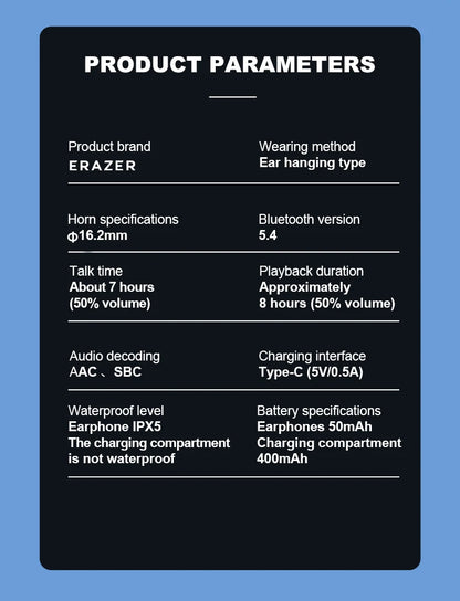 Erazer XP2 AI Translator Earphones Bluetooth 5.4 OWS Color Screen Touch Support Waterproof