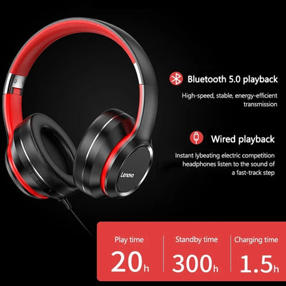 Lenovo HD200 Bluetooth Earphones Wireless Headphones Noise Cancellation HIFI Stereo Gaming Headset