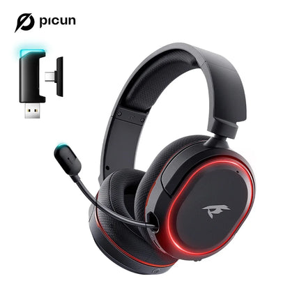 Picun G2 2.4G Wireless Gaming Headset Bluetooth Headphones ENC Mic For PC PS4 PS5 Phone Switch