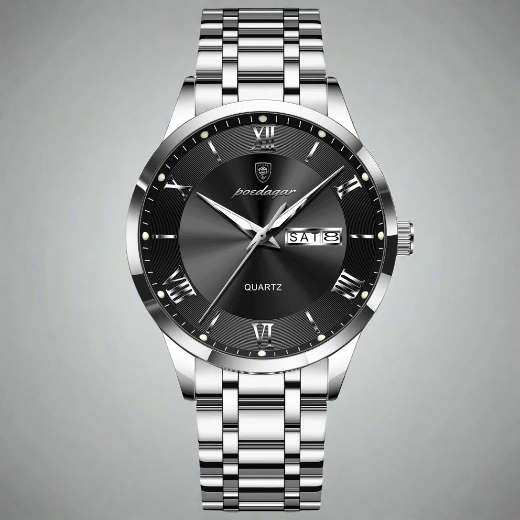 POEDAGAR Luxury Fashion Men Clock Waterproof