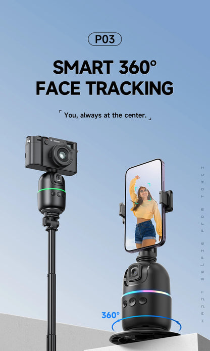 Auto Face Tracking Gimbal AI Smart 360° Rotation Desktop Phone Holder