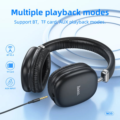 HOCO W35 HiFi Audio Wireless Bluetooth Game Sport Handsfree Earbud with MIC Support TF Card AUX