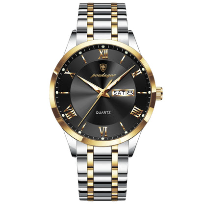 POEDAGAR Luxury Fashion Men Clock Waterproof