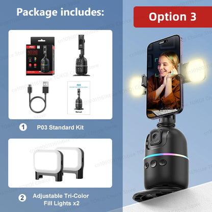 Auto Face Tracking Gimbal AI Smart 360° Rotation Desktop Phone Holder