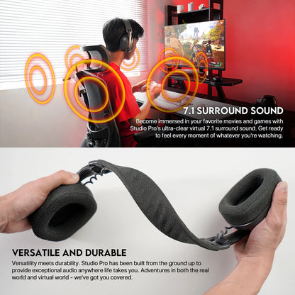 FANTECH WHG03P STUDIO PRO Gaming Headphones Wired& Wireless Bluetooth 7.1 Mic For PS5 XBOX