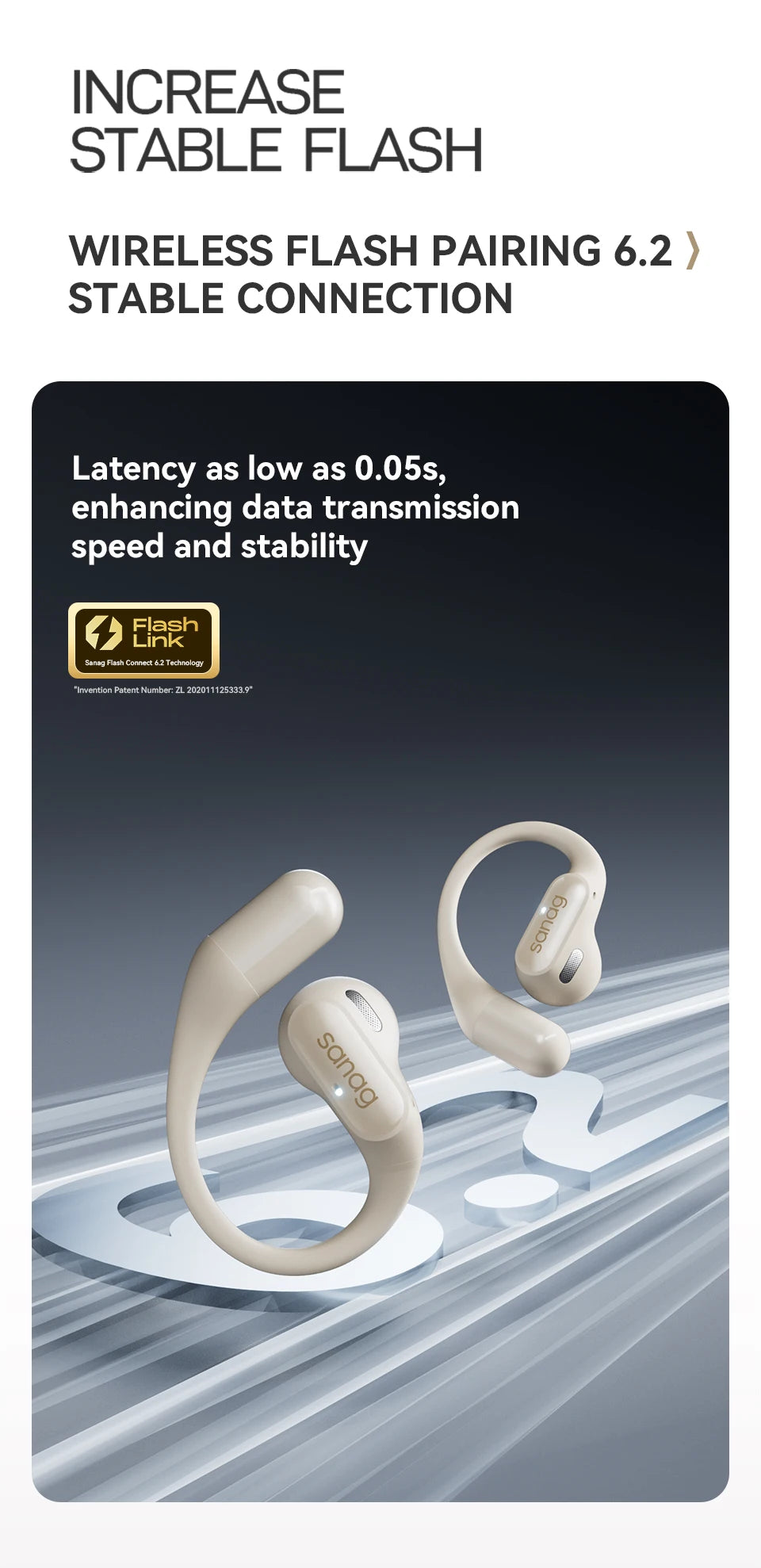 Sanag G6S Open Ear Bluetooth Earphone Ear Hook OWS Wireless Headphone HiFi Sound Earbuds for Sport