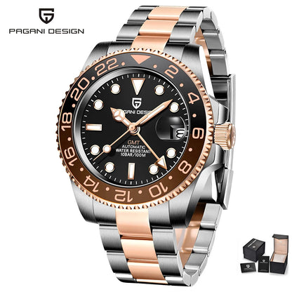 PAGANI DESIGN Luxury Men Sapphire Glass Stainless Steel  Waterproof