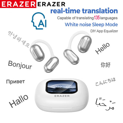 Erazer XP2 AI Translator Earphones Bluetooth 5.4 OWS Color Screen Touch Support Waterproof