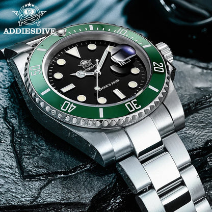Addiesdive Stainless Steel Watch Men's European and American Business Watch