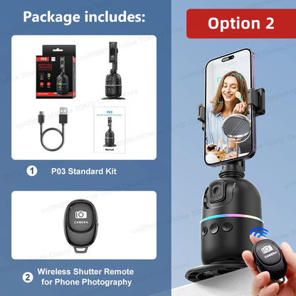 Auto Face Tracking Gimbal AI Smart 360° Rotation Desktop Phone Holder