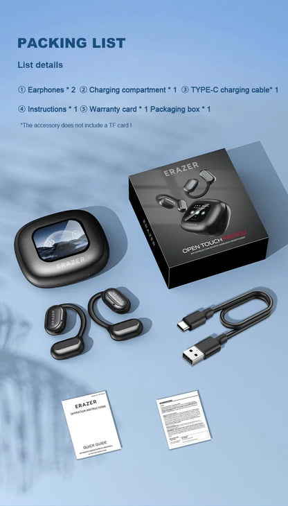 Erazer XP2 AI Translator Earphones Bluetooth 5.4 OWS Color Screen Touch Support Waterproof