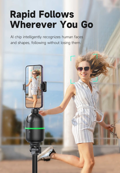 Auto Face Tracking Gimbal AI Smart 360° Rotation Desktop Phone Holder