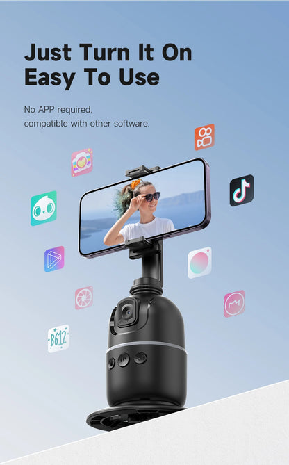 Auto Face Tracking Gimbal AI Smart 360° Rotation Desktop Phone Holder